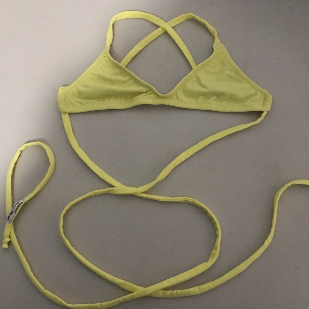 Light Yellow Criss Cross scoop top -XS